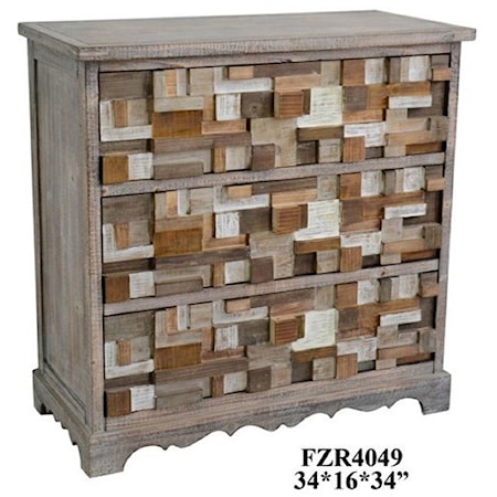 3 Drawer Raised Block Chest